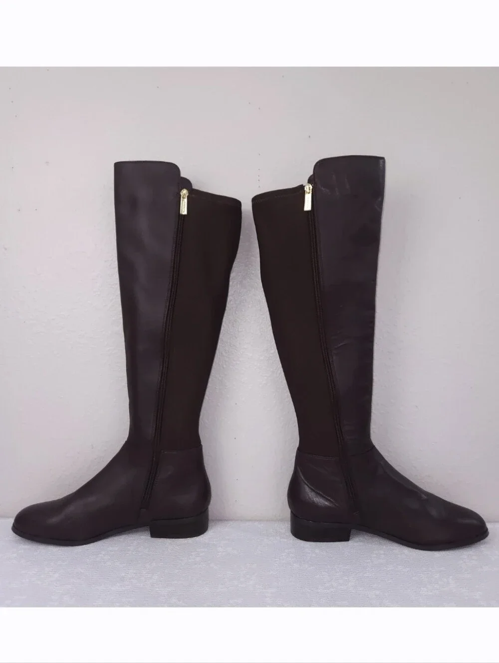 New! Michael Kors Bromley Flat Riding Boots US 9.5 Brown Nappa Leather